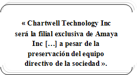 Un acuerdo de agrupamiento empresarial entre amaya y chartwell