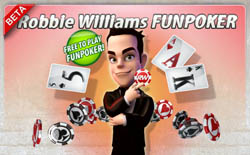 Una interfaz de juegos de casino con la efigie de robbie williams